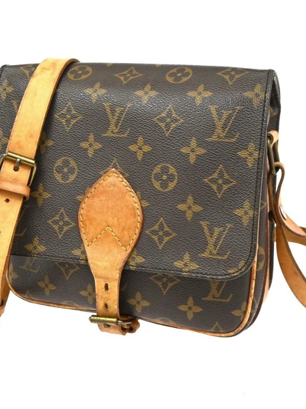 LOUIS VUITTON Cartouchiere MM Shoulder Bag Monogram Leather Brown M51253 32TA563
